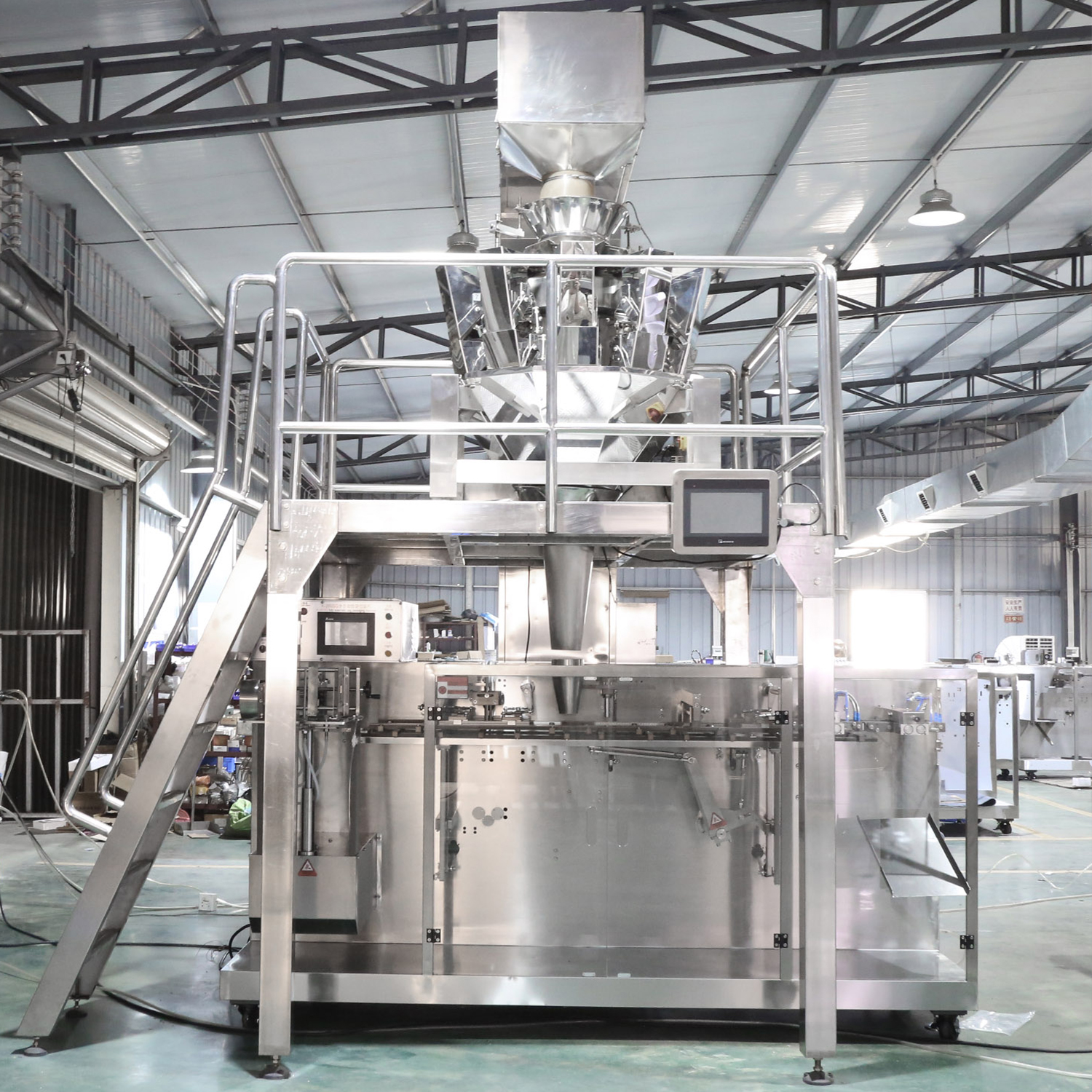 Fully automatic solid bag packaging machine production line