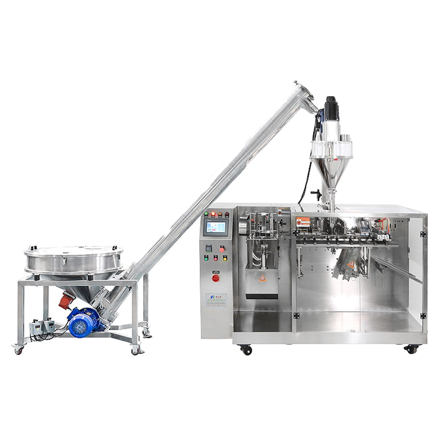 Horizontal premade bag powder packing machine with Auger conveyor