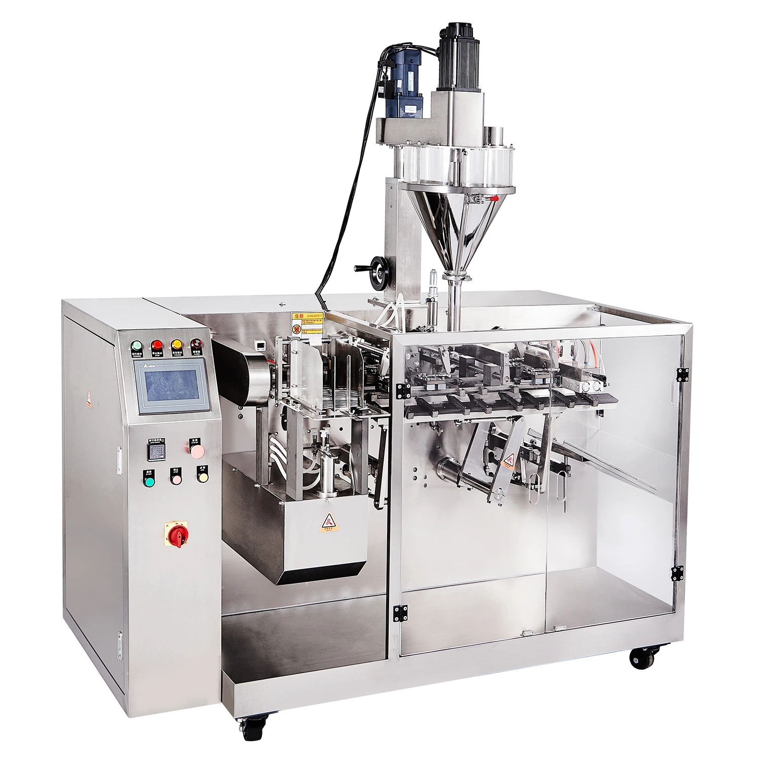 Horizontal premade bag powder packing machine with Auger conveyor