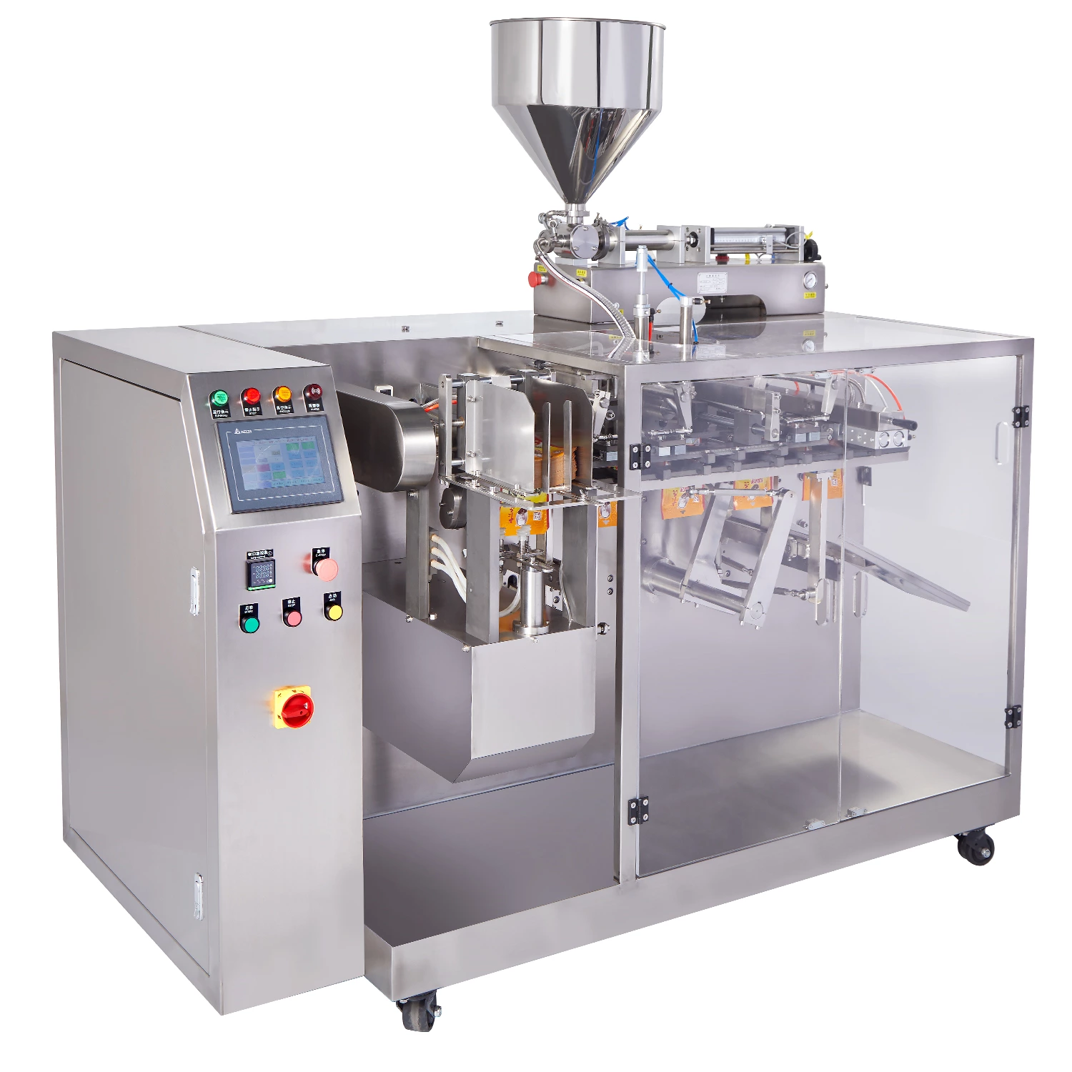 Horizontal premade bag liquid/sauce packing machine