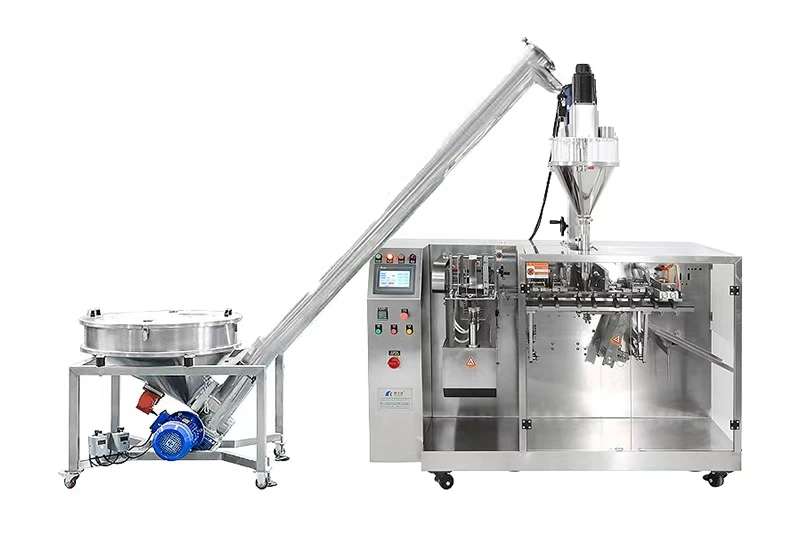Horizontal premade bag powder packing machine with Auger conveyor