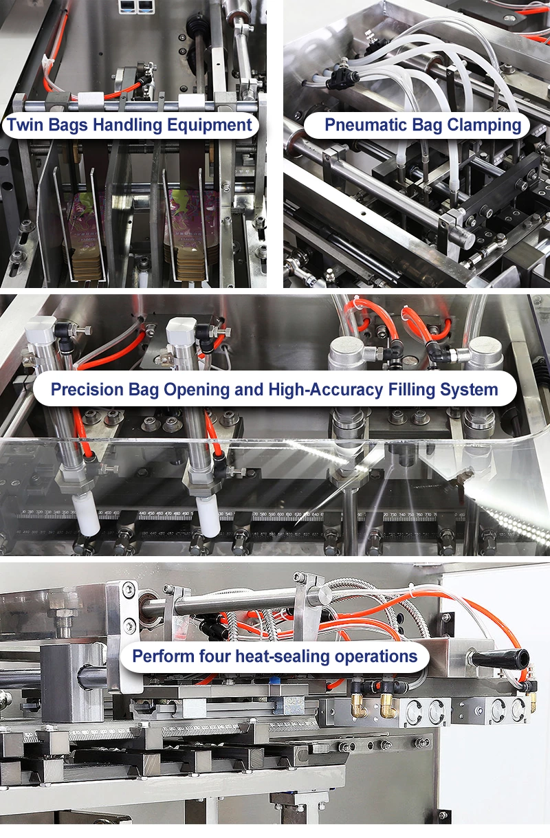 Horizontal double premade bags Coffee Concentrate/liguid packing machine